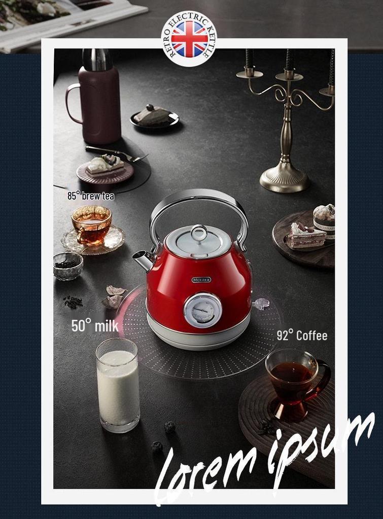 Mckaka Retro Electric Kettle - Integrated Insulation, Auto Constant Temperature Household Kettle