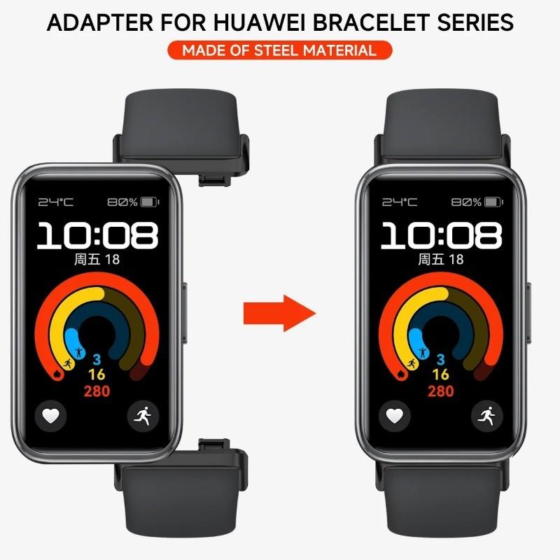 1Pair Adapter For Huawei Band 8 9 10 Watchband Strap Connector Bracelet 316L Stainless Steel For Huawei Band10 Accessories