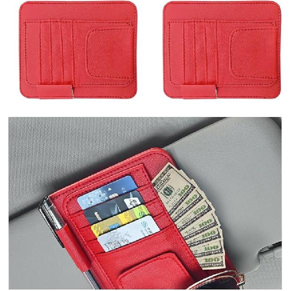 Augeny Car Sun Visor Organizer, Small Auto Visor Organizer And Storage, Registration And Document Holder, Vehicle Accessories For Sunglasses,