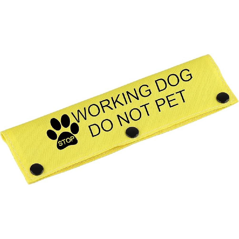 Funny Dog Leash Sleeve - Working Dog Do Not Pet Leash Wrap Alert Hanging ID Patch Tag Pet Birthday Gift Working Not Pet-ye Sleeve