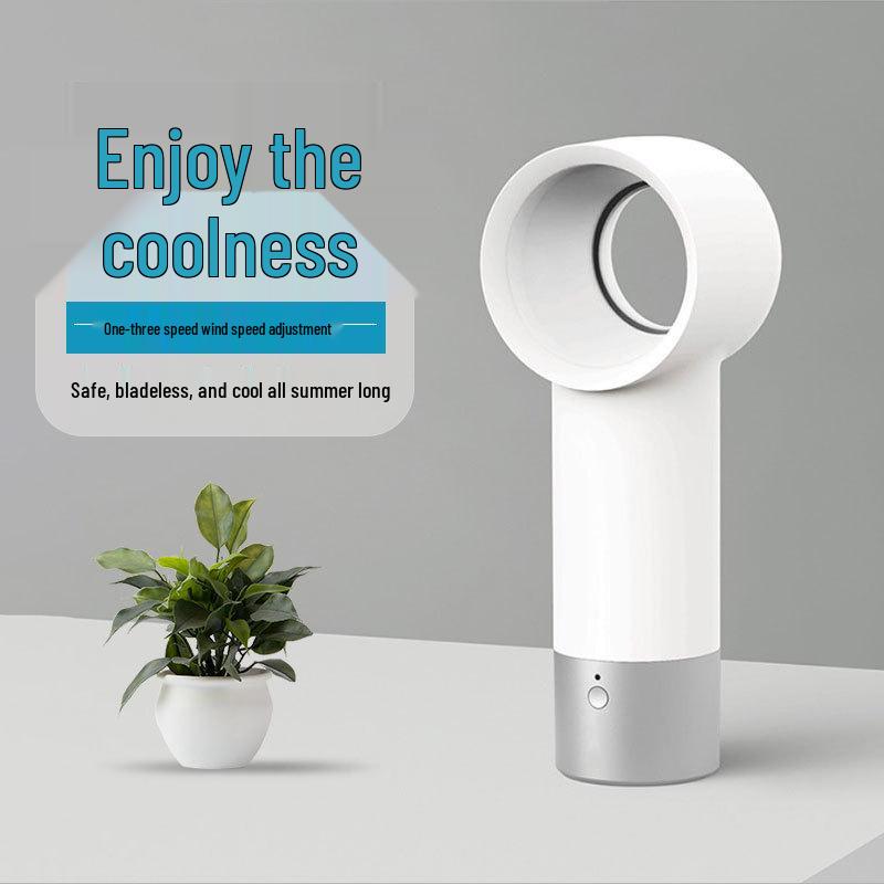 

Portable USB Rechargeable Blade-less Handheld Fan - Japanese Korean Style Includes Data Cable белый