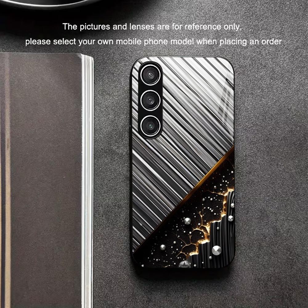Trend Men's Section Exquisite PhoneCase Glass PhoneCase for Samsung Galaxy S26 S25 S24 S23 S22 S21 FE Ultra Plus Dropresistant