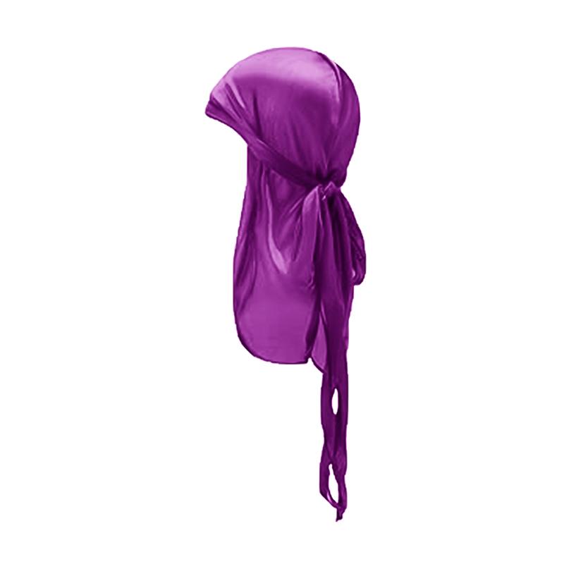 Silky Durag For Kids Boys Adult Long Tailed Pirate Hat Hip-Hop Bandanas Doo Rag Turban Waves Cap Headwear Pre-Tied Headwrap