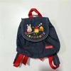 Japanese Miki Kids' Kindergarten Denim Backpack with Embroidery - Canvas School Bag for Boys and Girls