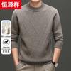 Hengyuanxiang Men's Round Neck Thick 100% Cashmere Knitted Sweater
