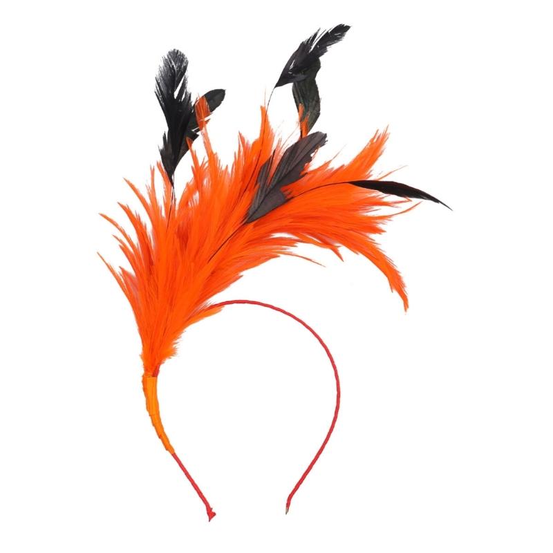 Feather Headwear With Bright Color For Theme Event Gathering Bendable Hairhoop for Festival Celebration