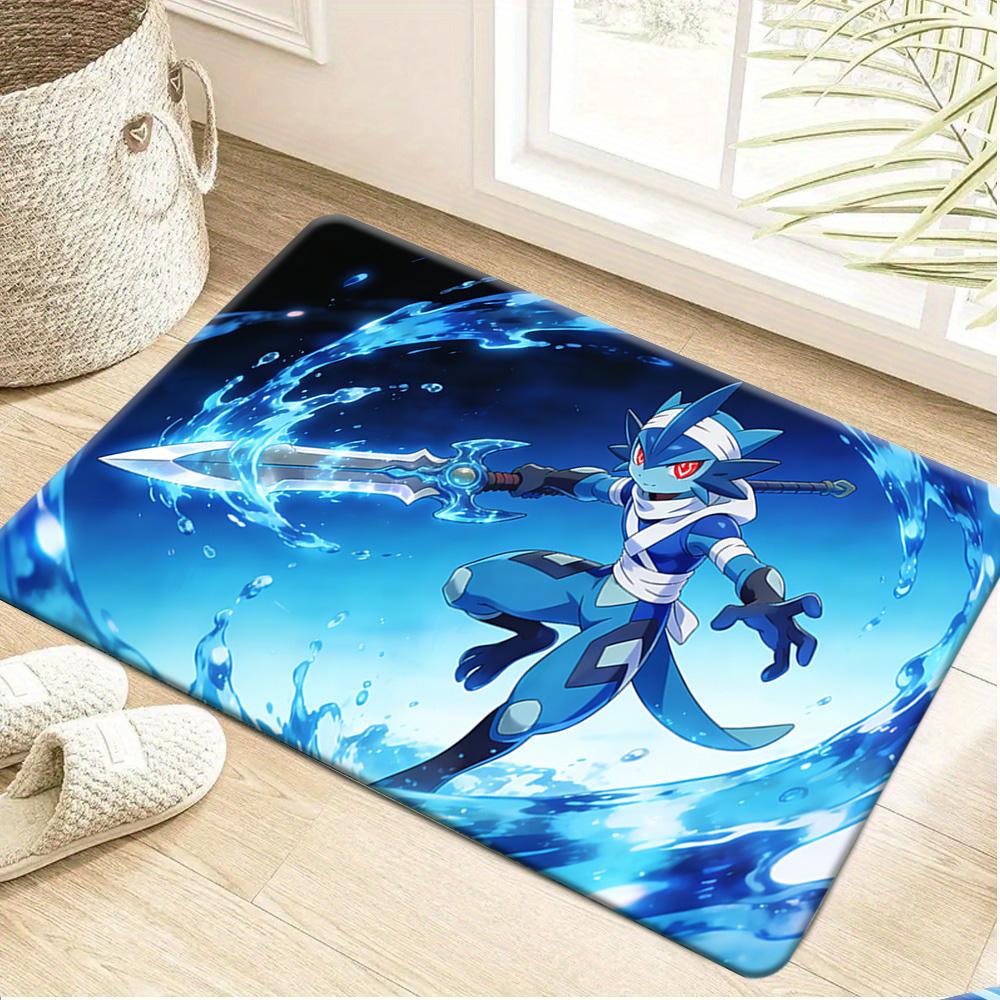 Charizard vs Mewtwo Epic Battle Print Non-slip Doormat, Soft Absorbent Floor Rug for Home Decor 40x60cm