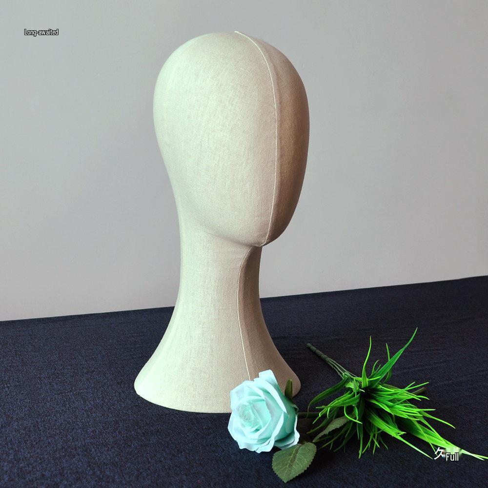 Fabric-Wrapped Mannequin Head for Jewelry, Hats, and Scarves - Pin-Friendly Display Model