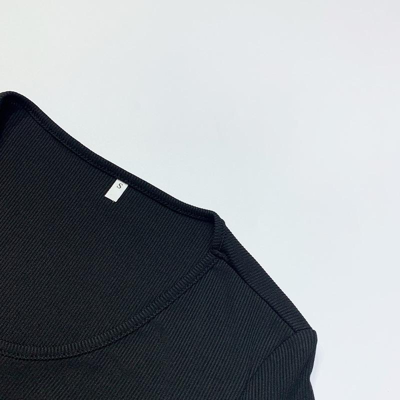 2025 Autumn Winter New Women's Knitted Stretch Set - Long Sleeve T-Shirt & High Slit Pencil Skirt Two Piece Outfit, Sexy Bodycon Office Casual Dress