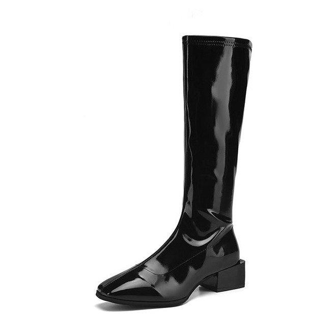 Black Boots Women Want New Pointed-toed High Knight Boots In 2025, But Knee-bright Leather Thick Heel Thin Boots