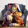 1pc Tom and Jerry Flannel Blanket Soft Warm Throw for Home, Office, Travel, All-Season Cozy Bedding GiftL1118