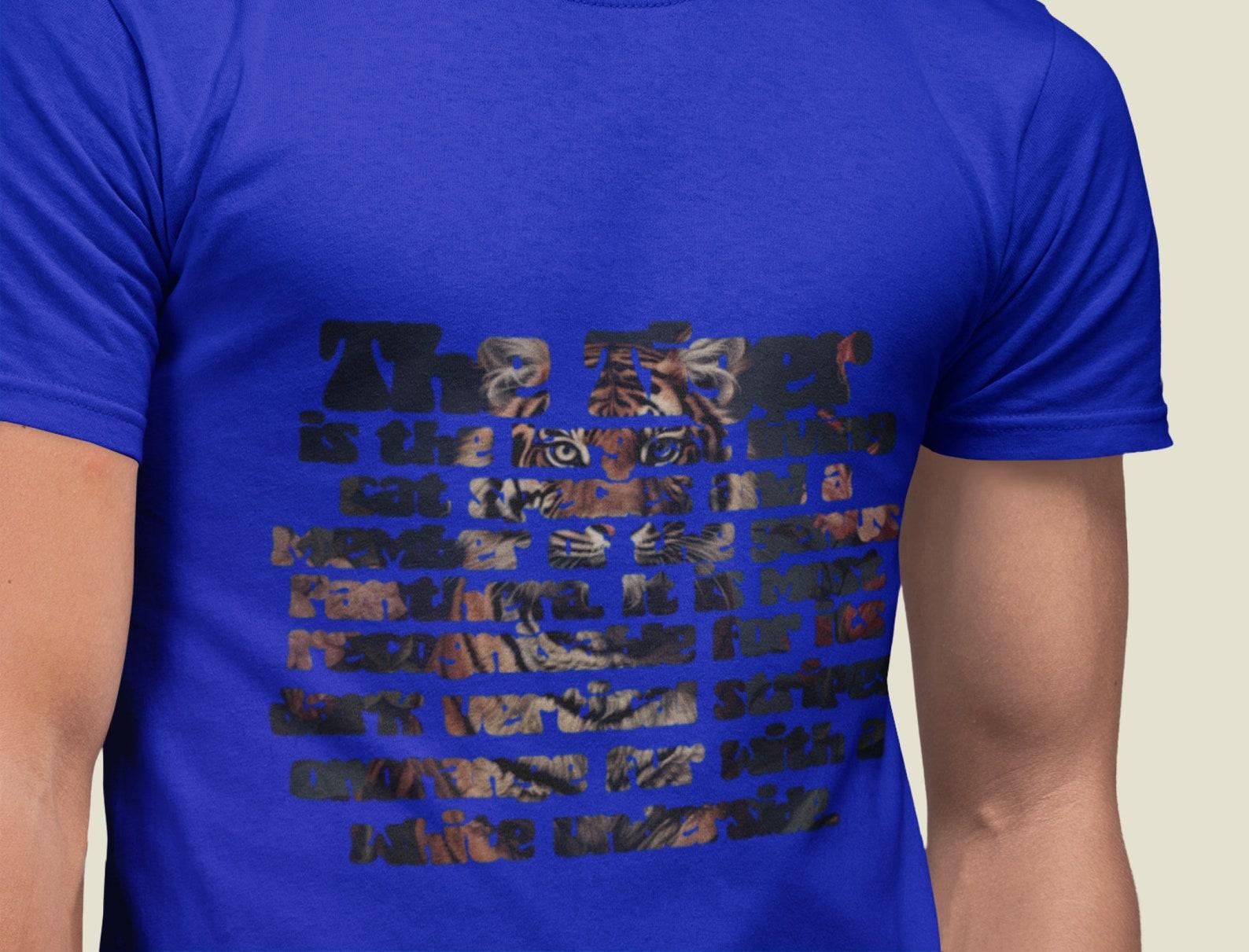 Tiger Facts T-Shirt: Unisex Heavy Cotton Wildlife Tee M