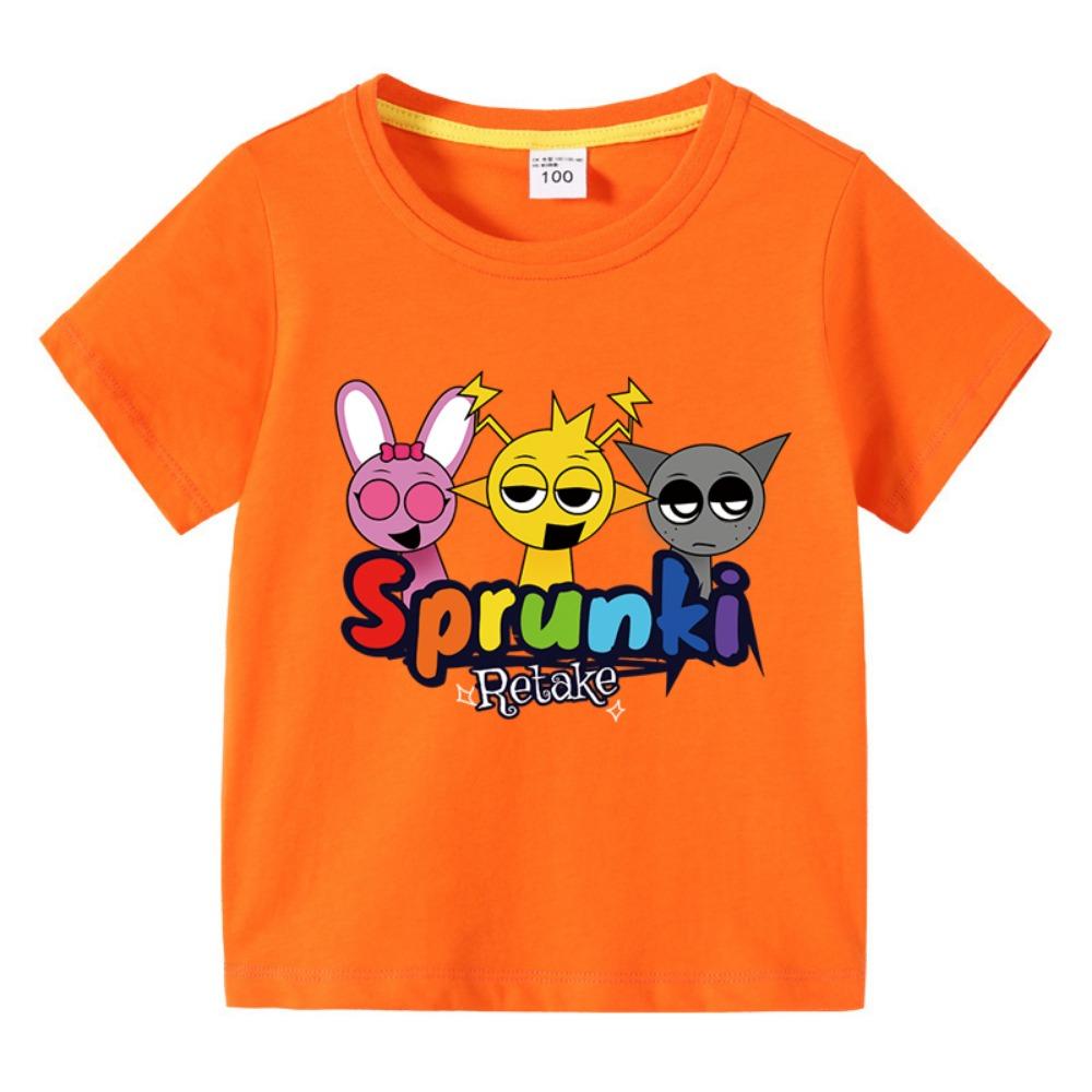 Cartoon Sprunki T-shirt Kids Incredibo T-shirt Toddler Girl Short-sleeved Blouse Boy Summer Clothing Children's Clothing