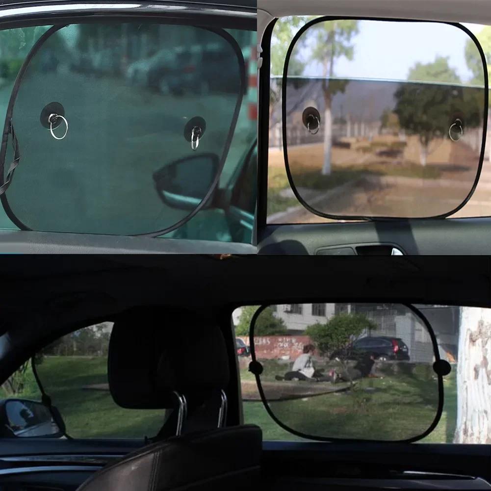 Portable Car Sunshades Universal UV Protect Sun Shade Foldable Auto Side Window Rear Windscreen Mesh Sunshade Cover Car Curtain