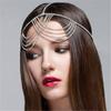 Cross-Border Hot Selling Multi-Layer Rhinestone Tassel Cross Head Chain Bohemian Fashion Bridal Crystal Forehead Lace Hair