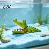 Aquarium Accessory Air Bubbler Crocodile, Resin Crocodile Decoration Bubbler, Green Pump Fish Tank Ornament for Shrimp Betta