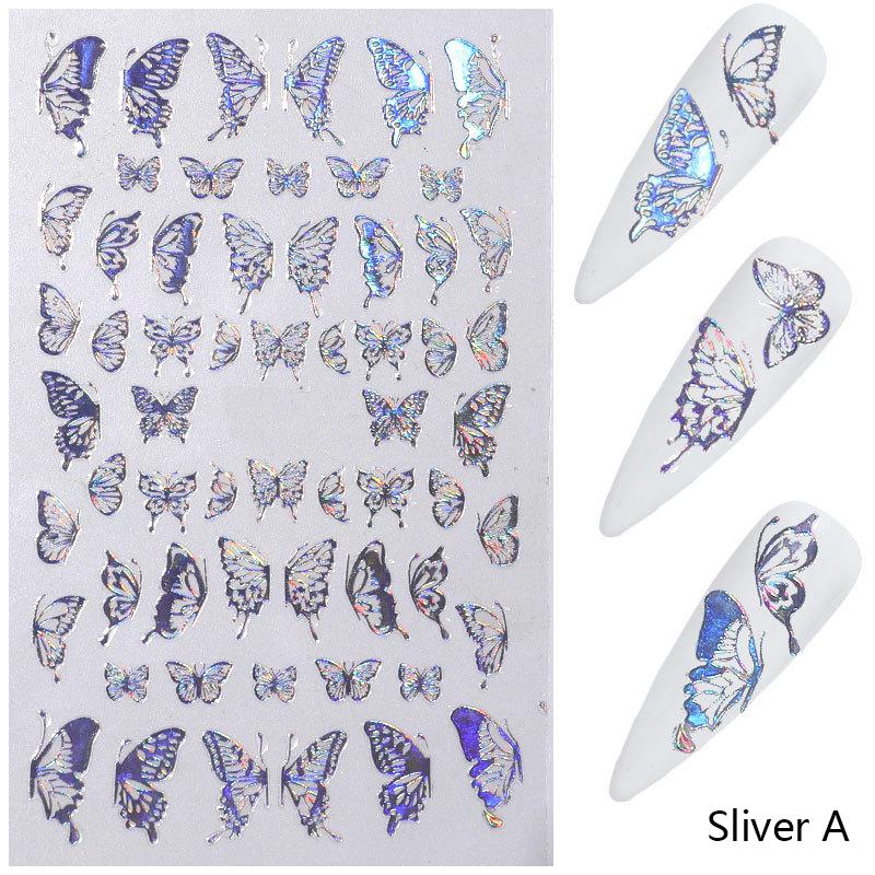Laser Butterfly Nail Art Stickers Nail Decals Decorations Diy Manicure
