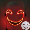 Maschere Facciali LED Sorridenti Luminose per Feste Rave Costume di Halloween Cosplay Maschere Luminose Horror Oggetti di Scena per Case Infestate