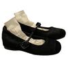 Spot Sheepskin Version~ Versatile Commuter Temperament Round Head with Retro Leopard Print Inner Height Increase Mary Jane Single Shoes Ol