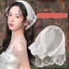 Comfortable Breathable Fabric Lace Bandana Headscarf for Women French Integrated Headwrap Pastoral Hair Decoration
