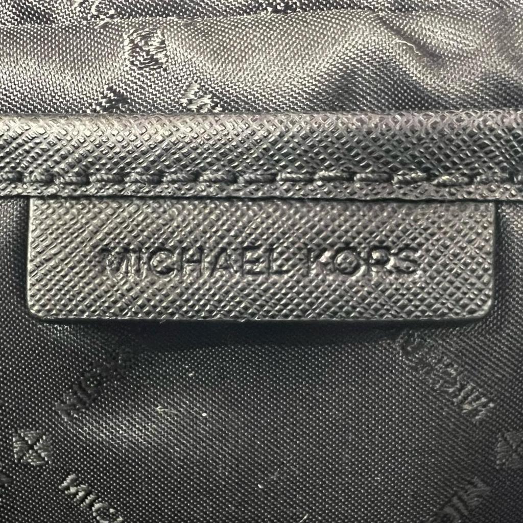Michael Kors Safiano Shoulder Bag Leather Black Women PS-1808 Used