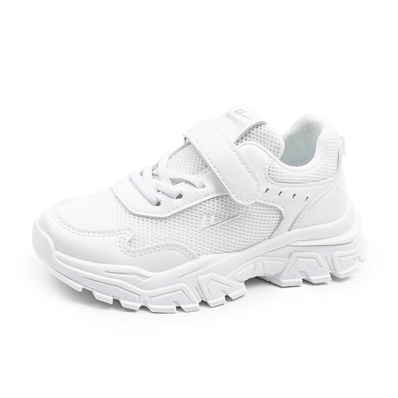 Warrior Comfortable Lightweight Versatile Casual Breathable Durable Low-Top Running Shoes Kids Sneaker White WZ(CL)-0911