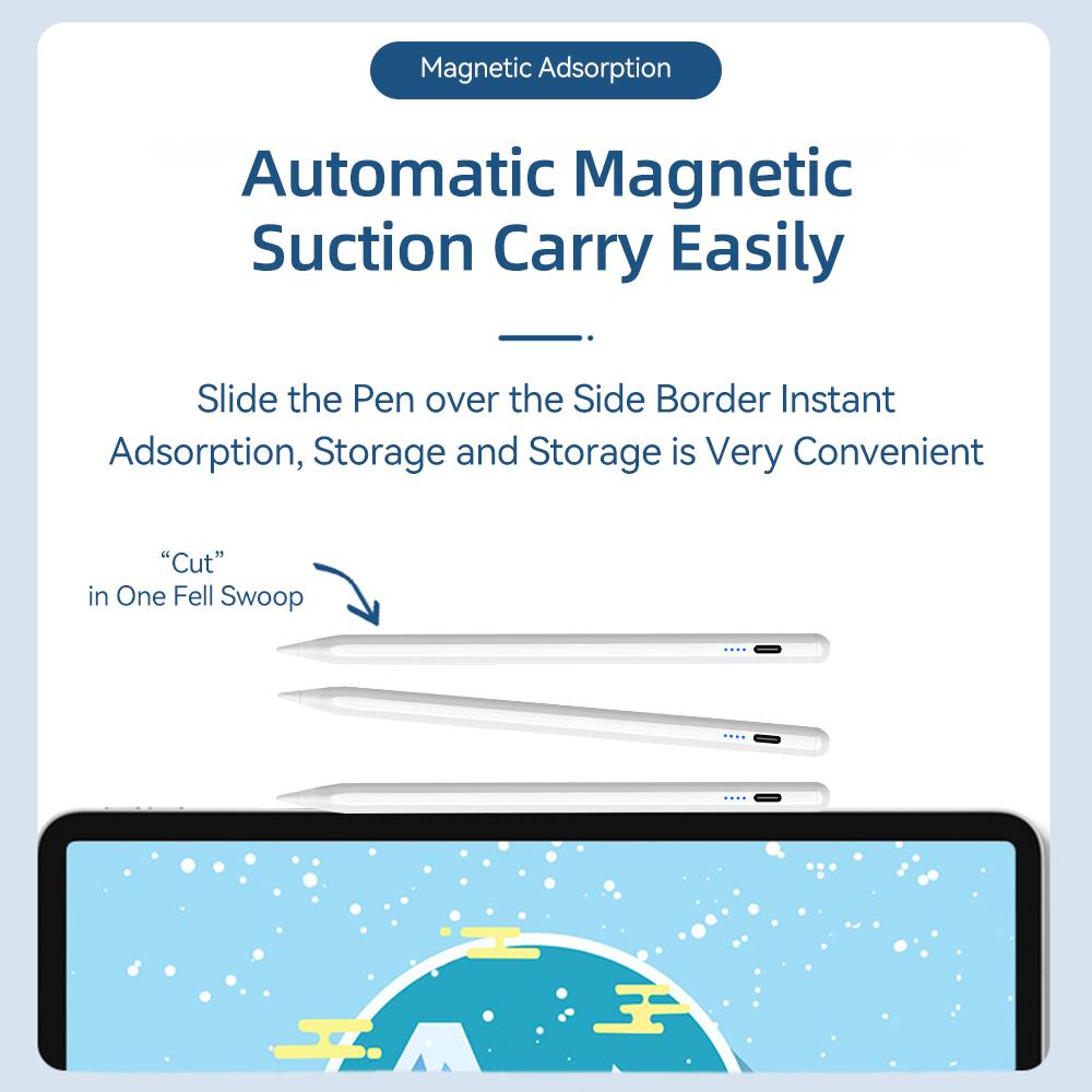Stylus For Pencil iPad Air 11 13 M2 M3 Pro 13 11 M4 M5 5/6/7/8/9/10th/11th Gen Air 4 Air 5 with Palm Rejection Stylus