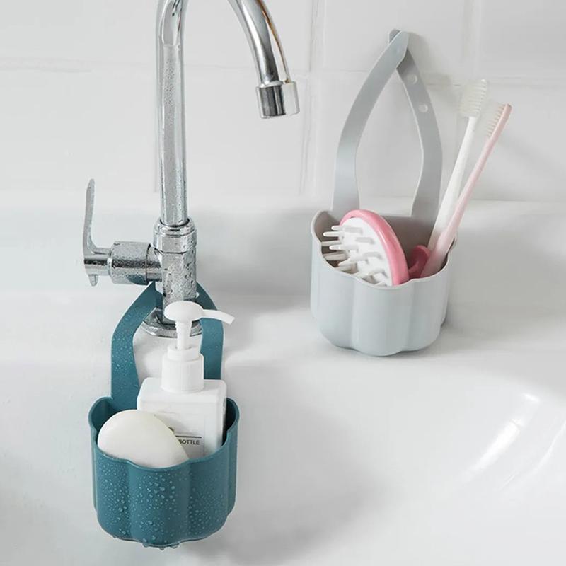 Kitchen Sink Drain Rack Hanging Soap Sponge Holder Shelf Adjustable Storage Basket Bathroom Faucet Holder Kitchen Accessories