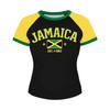 Women V Neck Short Sleeve Pullover T Shirt with Country Letter Print Casual Loose Fit Top for Support Activities and Daily Wear
