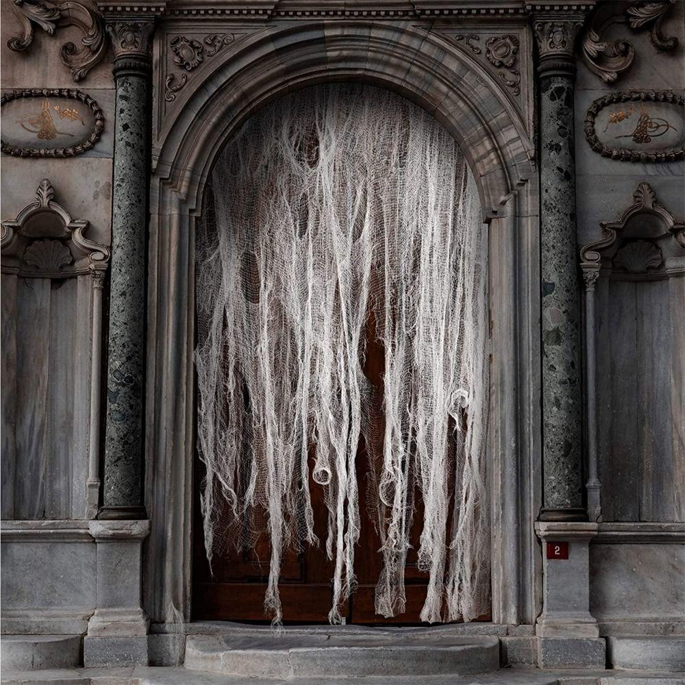 Scene Prop Black Halloween Gauze Horror Giant Tattered Cloths White Spooky Mesh Gauze Haunted House