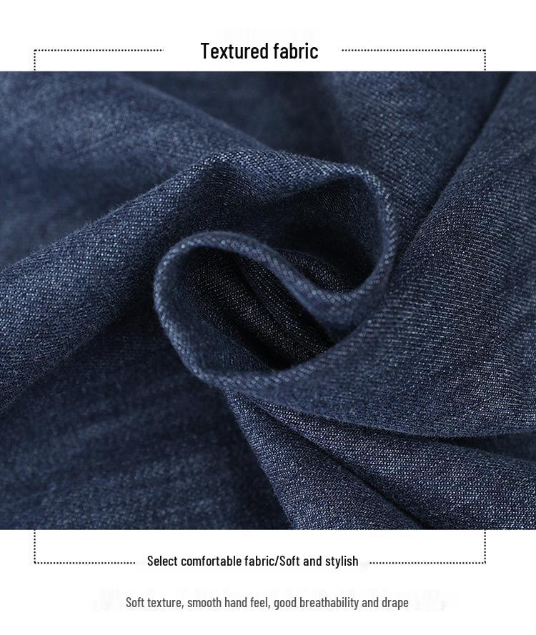 2025 Summer Casual Loose Denim Dress - Slimming, Literary Style