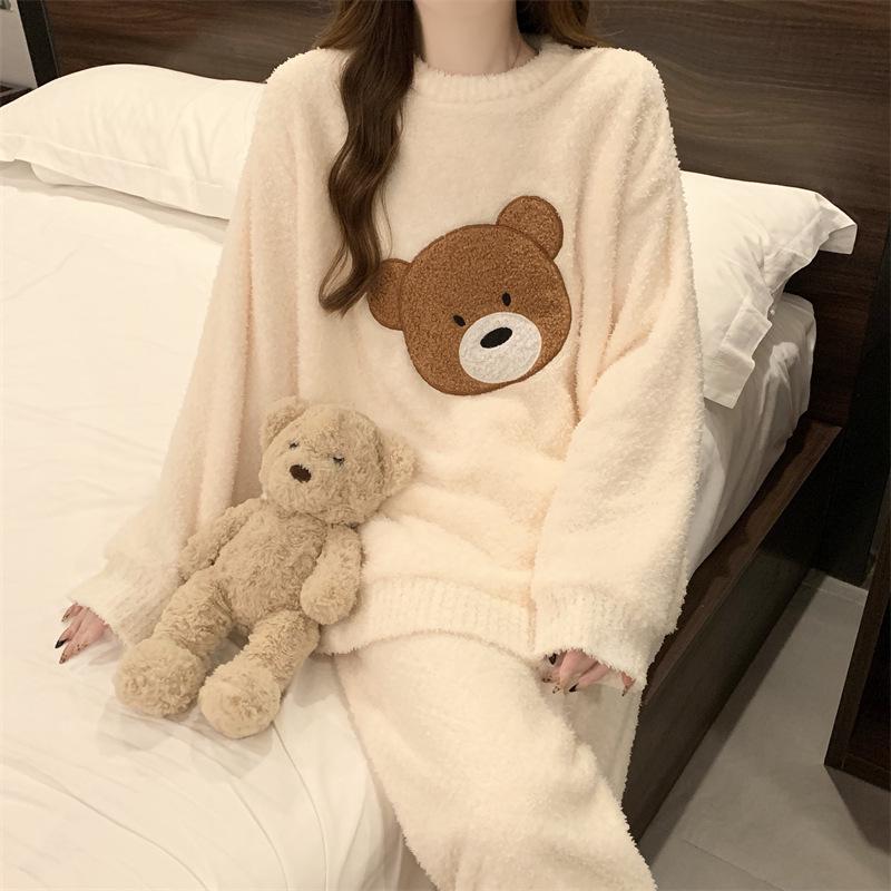 Dámská útulná fleecová zimní pyžamová souprava - Měkká, silná a hřejivá