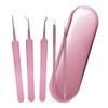 5Pcs Set Professional Stainless Steel Blackhead Whiteheads Remover Cleaner Acne Pimple Comedone Extractor
