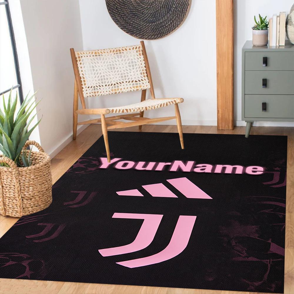 Juventus Customized Name Floor Mat Perfect for Decorate Room Kitchen Bedrooms Playrooms Anti-slip Rug Decorate Offices Best for Christmas