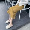 Autumn Winter Women's Knitted Half Skirt High Waist Midi Wool Versatile Split Bodycon Long Skirt to Match Sweaters