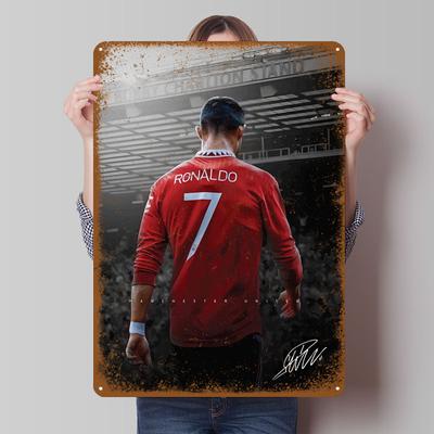 Cristiano Ronaldo Manchester United Latta Segni Sport Poster Decorazione Casa Soggiorno Decorazioni Murali Bar Segno Personalizzato