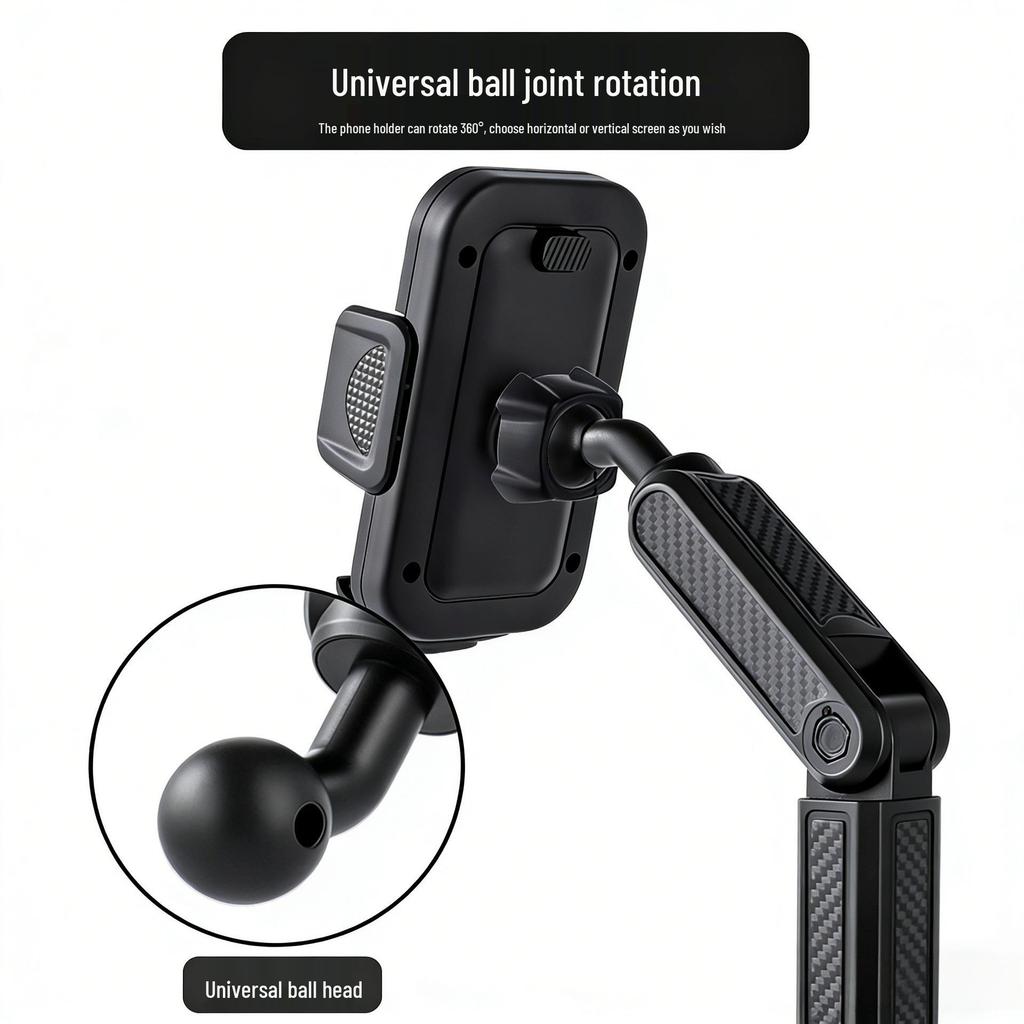 Universal Adjustable Car Console Phone Holder with Suction Cup for Trucks & Ride-hailing Vehicles