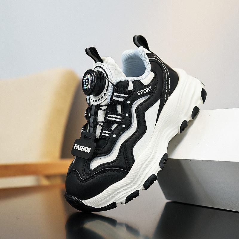 

Girls Leather Sneakers Autumn New Boys Forrest Gump Shoes Girls Lightweight and Comfortable German Training Shoes Batch 39 чёрный