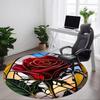 1 Stück Rose Buntglas Büro Runder Teppich, Unter Bürostühlen Schlafzimmer Wohnzimmer Heimdekoration, Raumdeko