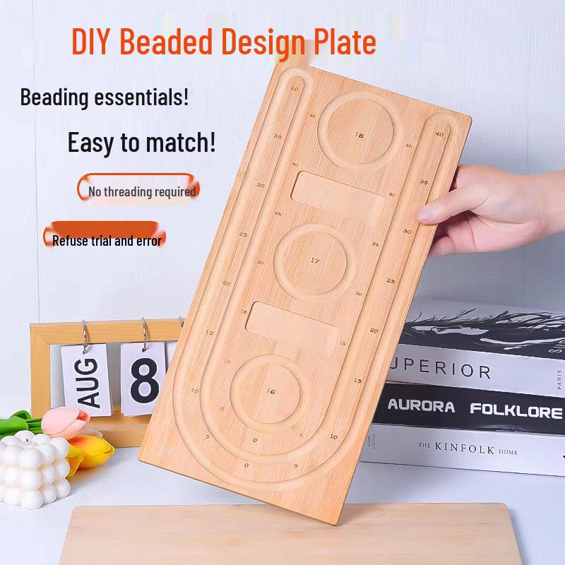 Multi-grid Wooden Beading Design Board for DIY Bracelets and Jewelry Crafting