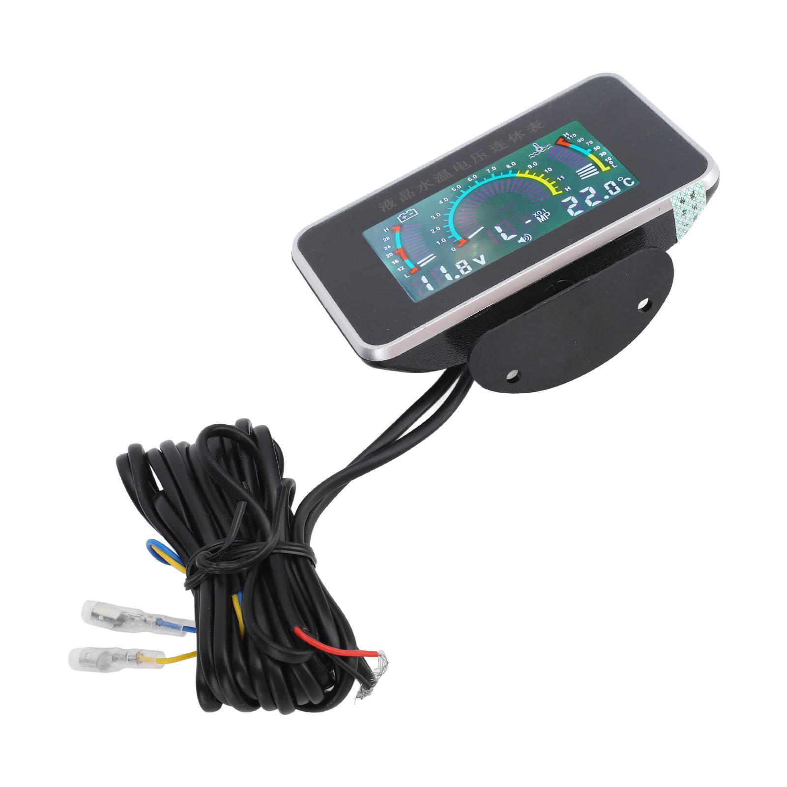 

Автомобільний вольтметр, датчик температури води 2 в 1, багатофункціональний РК-цифровий прилад, заміна для