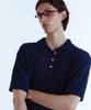 KINETO Crochet Knit Pique Shirt_Royal Navy