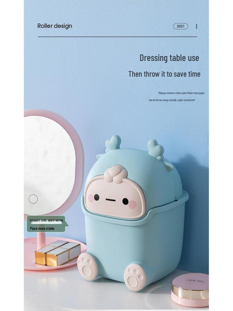 Söt mini flip-top skrivbordskorg - Kompakt papperskorg för vardagsrum eller kontor.