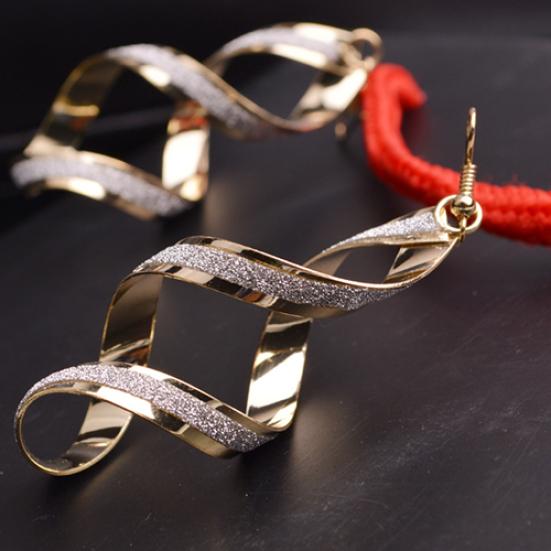 Women Spiral Scrub Hook Dangle Earrings Wedding Engagement Bridal Jewelry Gift
