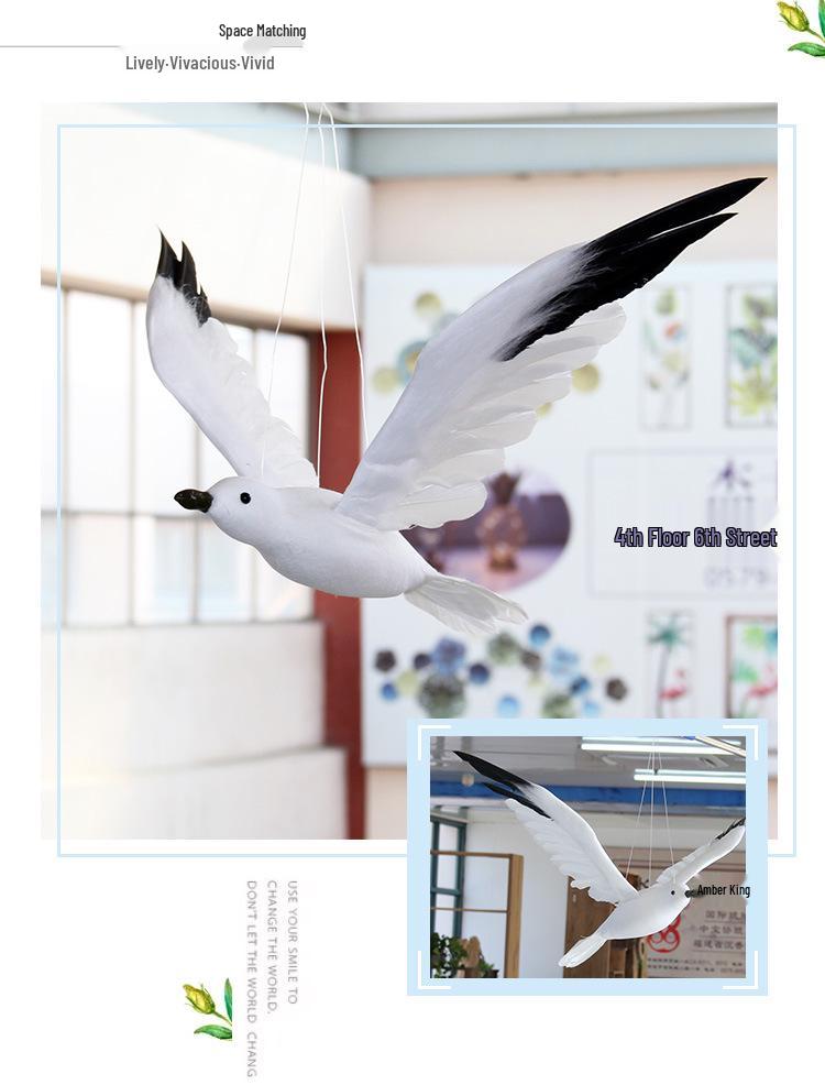 Artificial Seagull Feathered Bird for Garden and Venue Decor