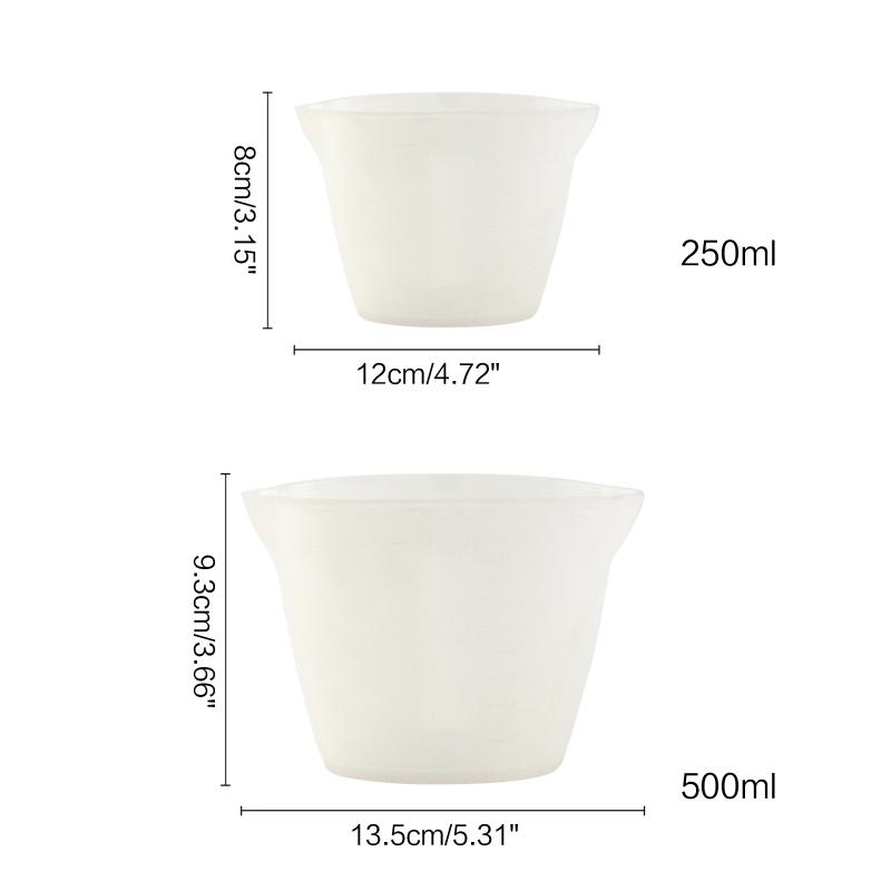 Self-contained Scale 500ml/250ml Silicone Measuring Cup Diy Hand-adjusted Glue Cup Baking Household Measuring Cup