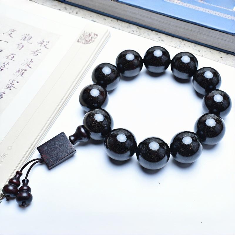 Venus Old Material Small-Leaf Red Sandalwood Prayer Beads Chain - High Oil Density, Unisex, New Chinese Style Decoration Gift