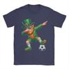 Funny Leprechaun Palying Soccer Player St Patricks Day T Shirt Summer Cotton TShirts For Unisexs Hippie Tshirt ShortSleeve Tops