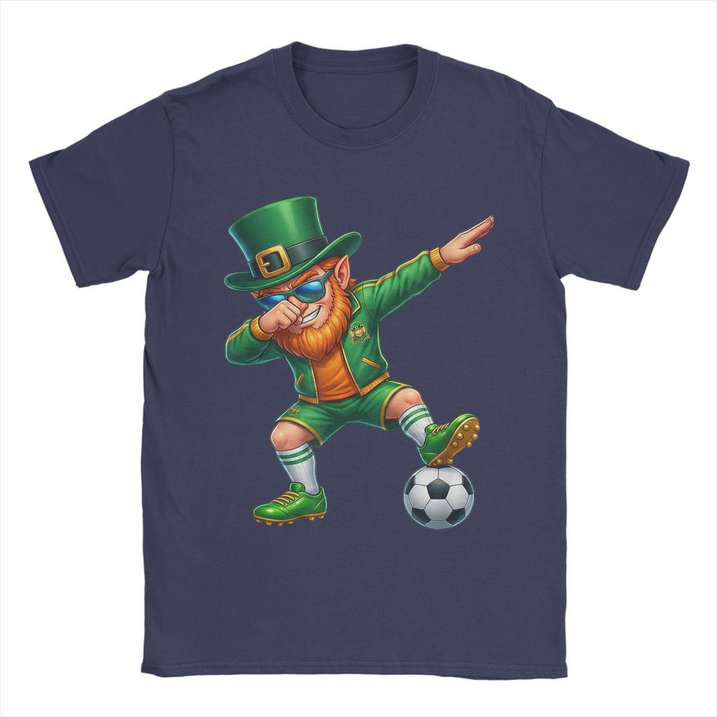 Funny Leprechaun Palying Soccer Player St Patricks Day T Shirt Summer Cotton TShirts For Unisexs Hippie Tshirt ShortSleeve Tops