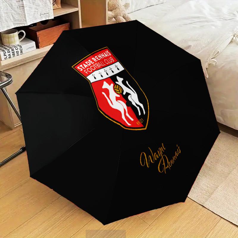 Stade Fc Emblem Automatic Folding Umbrella - 8-Rib Travel Umbrella with Auto Open/Close & Portable Gifts for holidays or birthdays